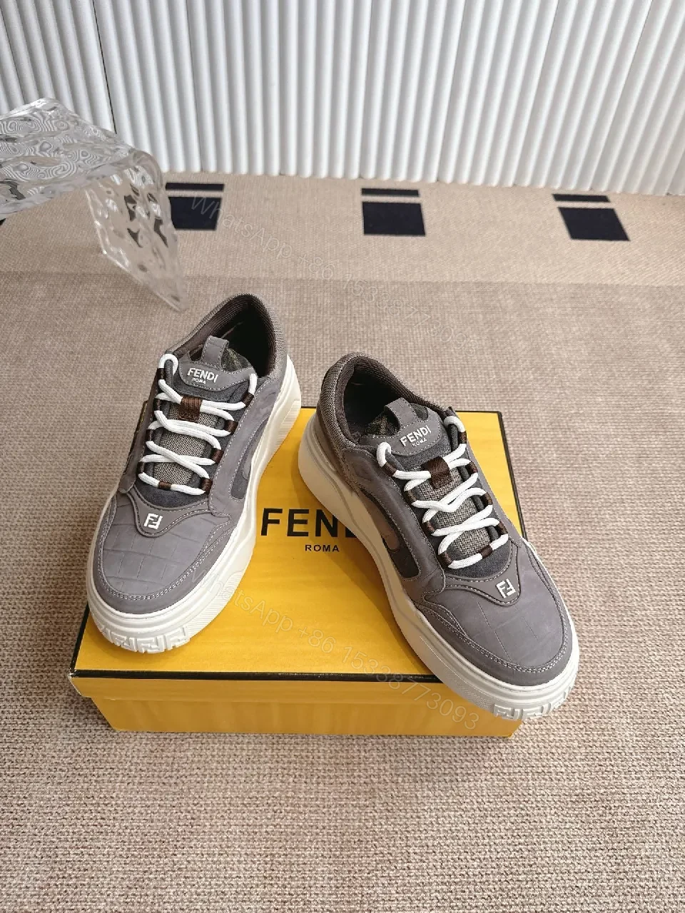 Grey Textile Modern Luxe Sneaker with Cushioned Comfort — view 1