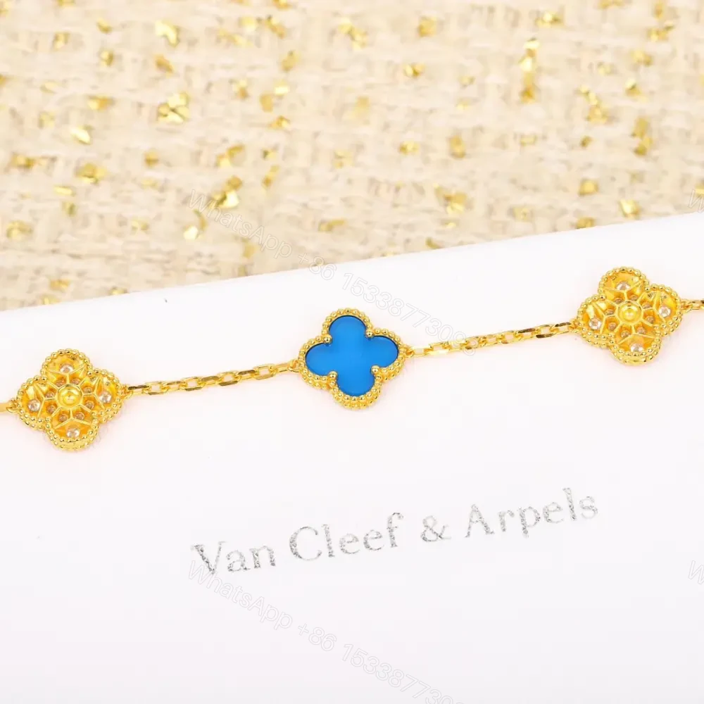 View 6 of 高仿首飾VanCleef&Arpels*RO9LW00四葉草5花手鏈黃金款