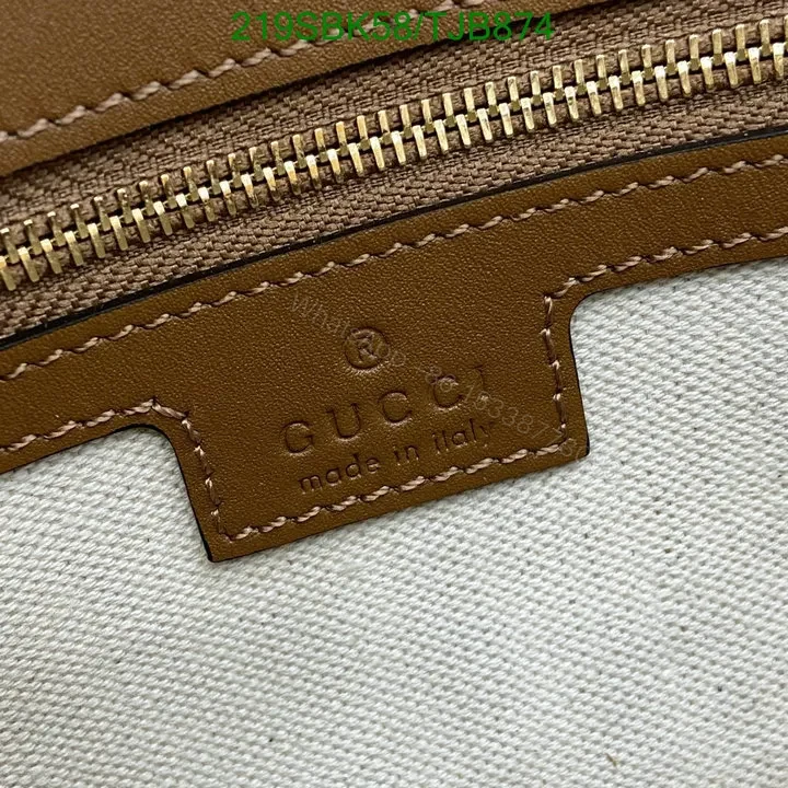 View 9 of Gucci Beige Top Handle Bag featuring Brown Leather Trim AY958