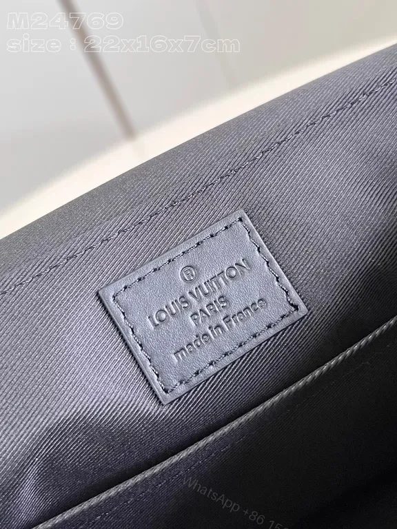 View 5 of Chic Compact Messenger: Luxury Leather, Subtle LV Emblem