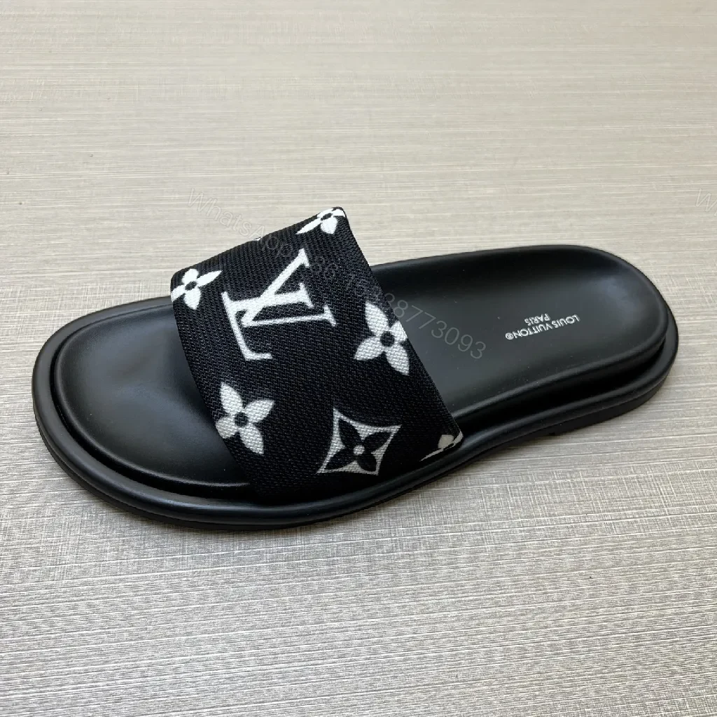View 8 of Black Monogram Slide: Modern Luxury, All-Day Comfort