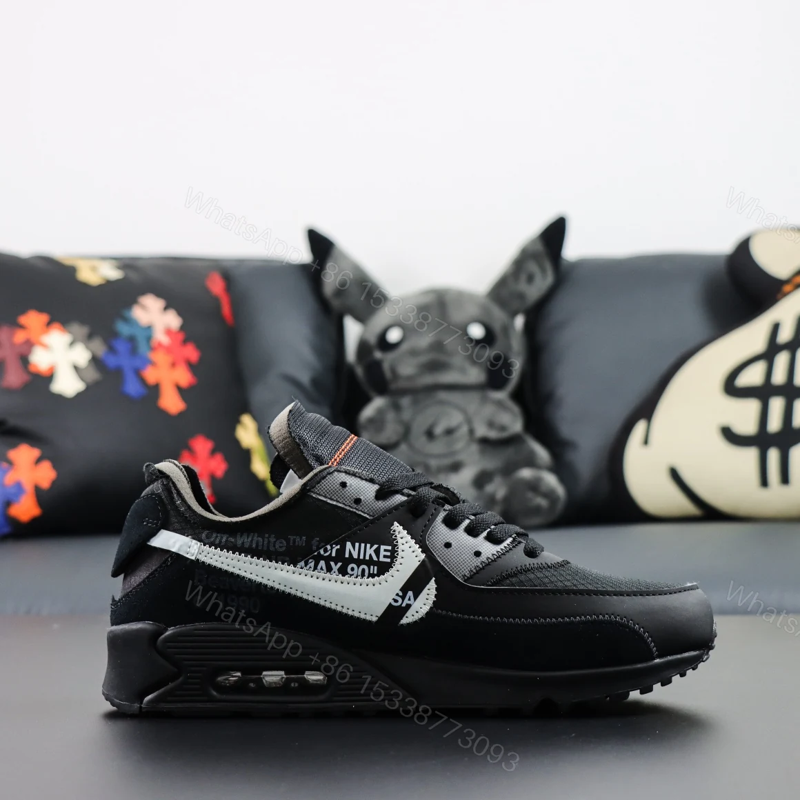View 2 of Off White x Nike Air Max 90 Black The Ten Black Reps