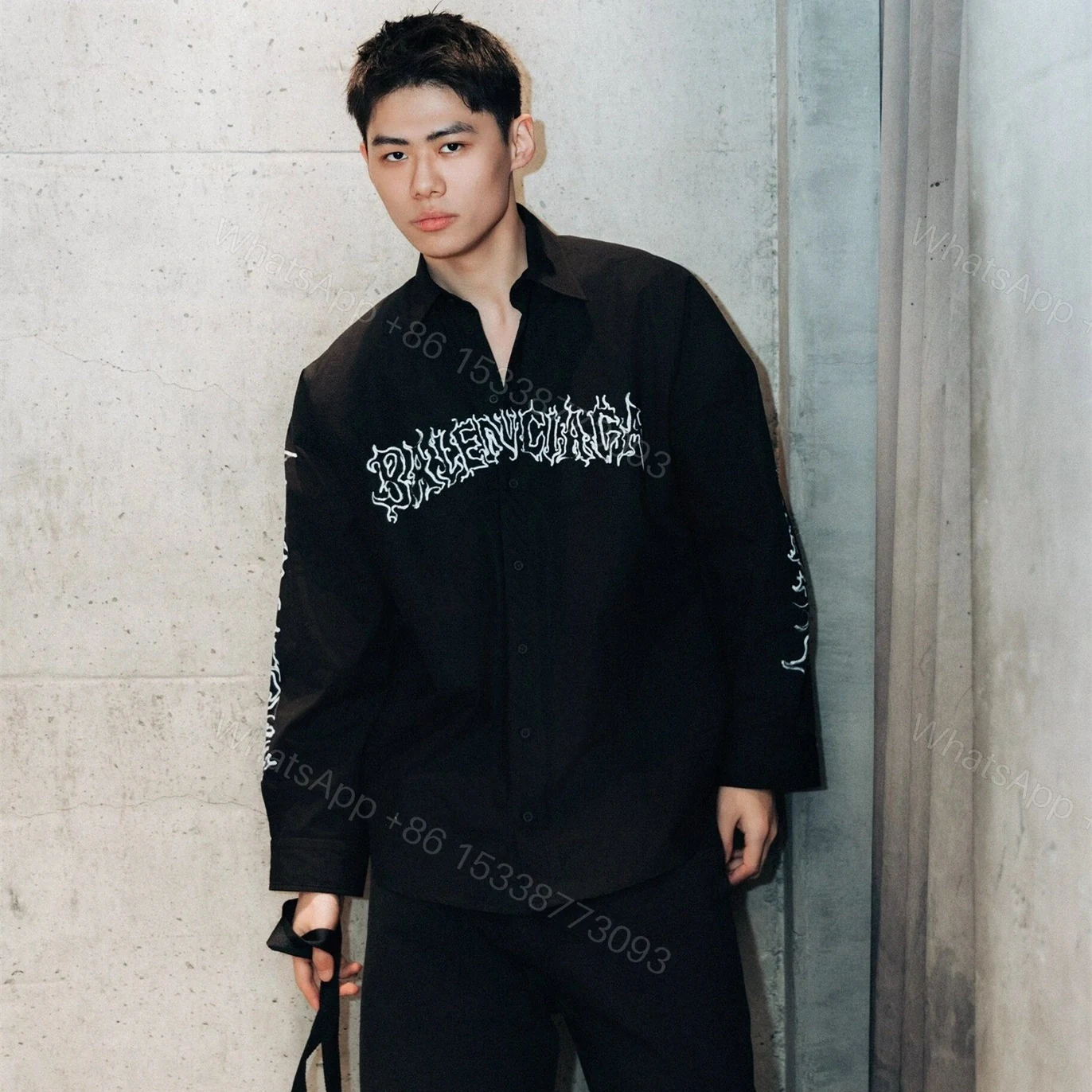 View 12 of 高仿Balenciaga*SS24NewYear系列773374長袖襯衫黑色