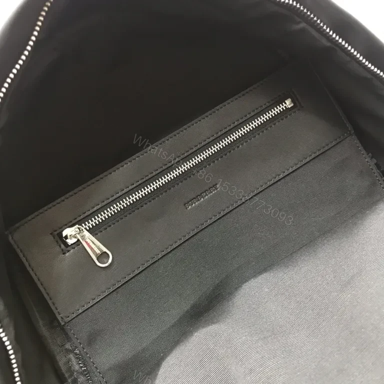 View 3 of Black Nylon Burberry Backpack â€” Minimalist, All-Day Comfort