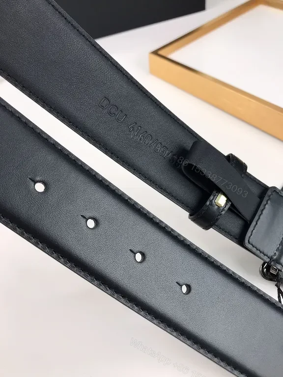 View 9 of Medusa Buckle Leather Belt: Premium Full-Grain Black Leather Belt