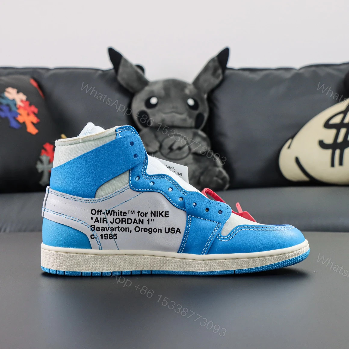 View 2 of Off-White × Air Jordan 1 Retro High OG UNC Reps