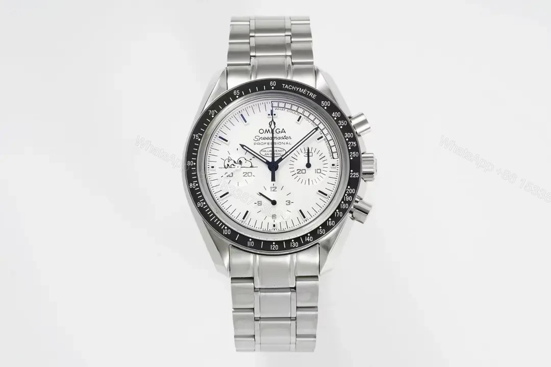 Omega Speedmaster Professional Chronograph Watch White Dial Stainless Steel 44mm Automatic Movement 9300 Sapphire Crystal Water Resistant — view 1