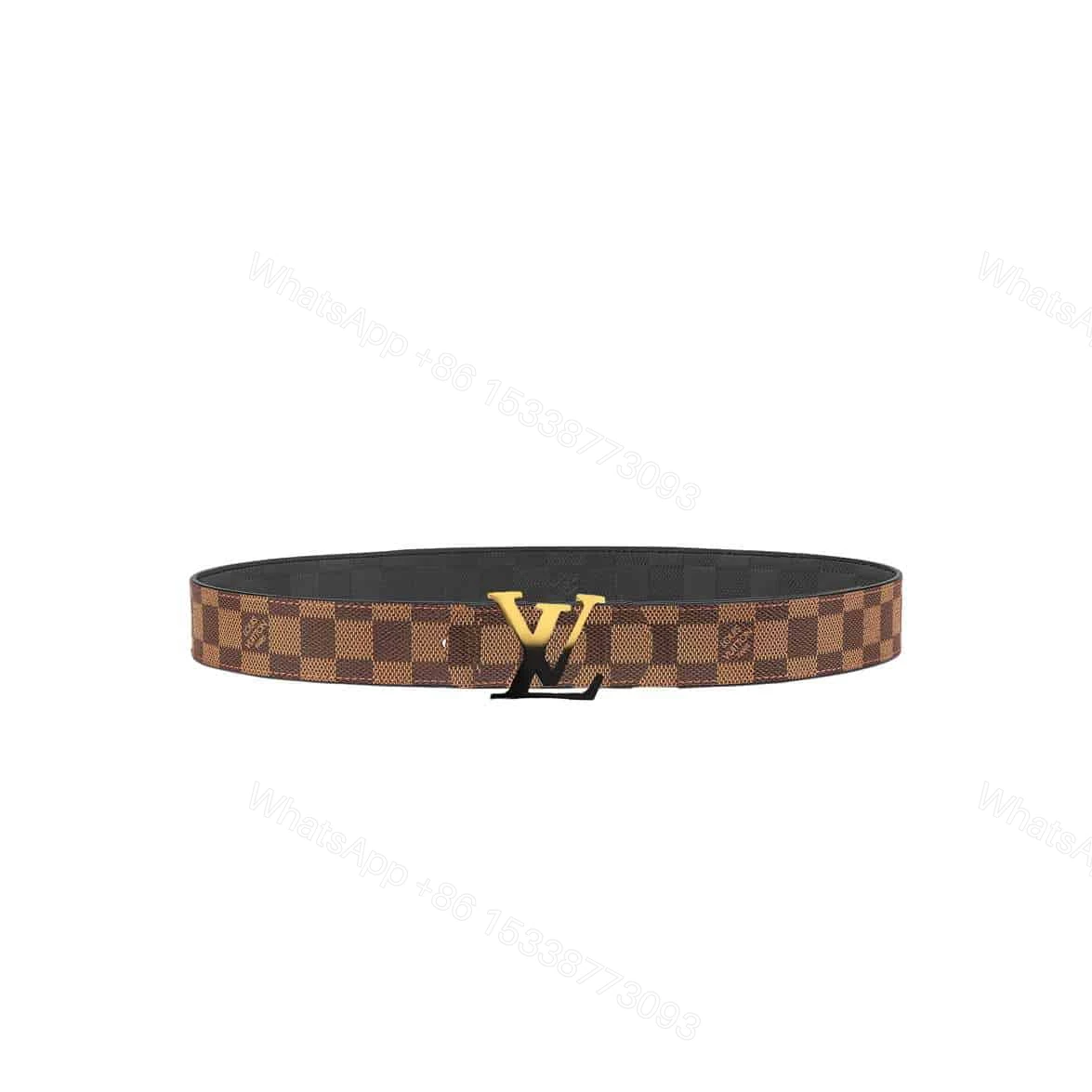 LOUIS VUITTON INITIALES 40MM REVERSIBLE DAMIER EBENE CANVAS BELT – B89 — view 1