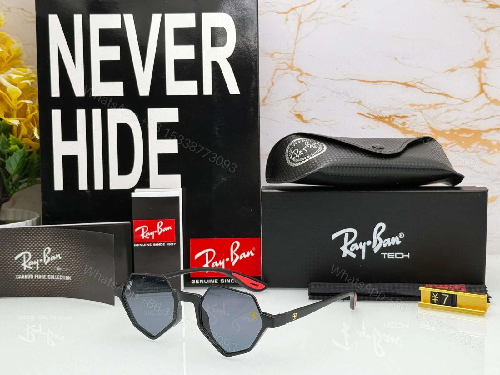 View 6 of Ray-Ban Hexa Carbon Fiber Black-Grey Sunglasses