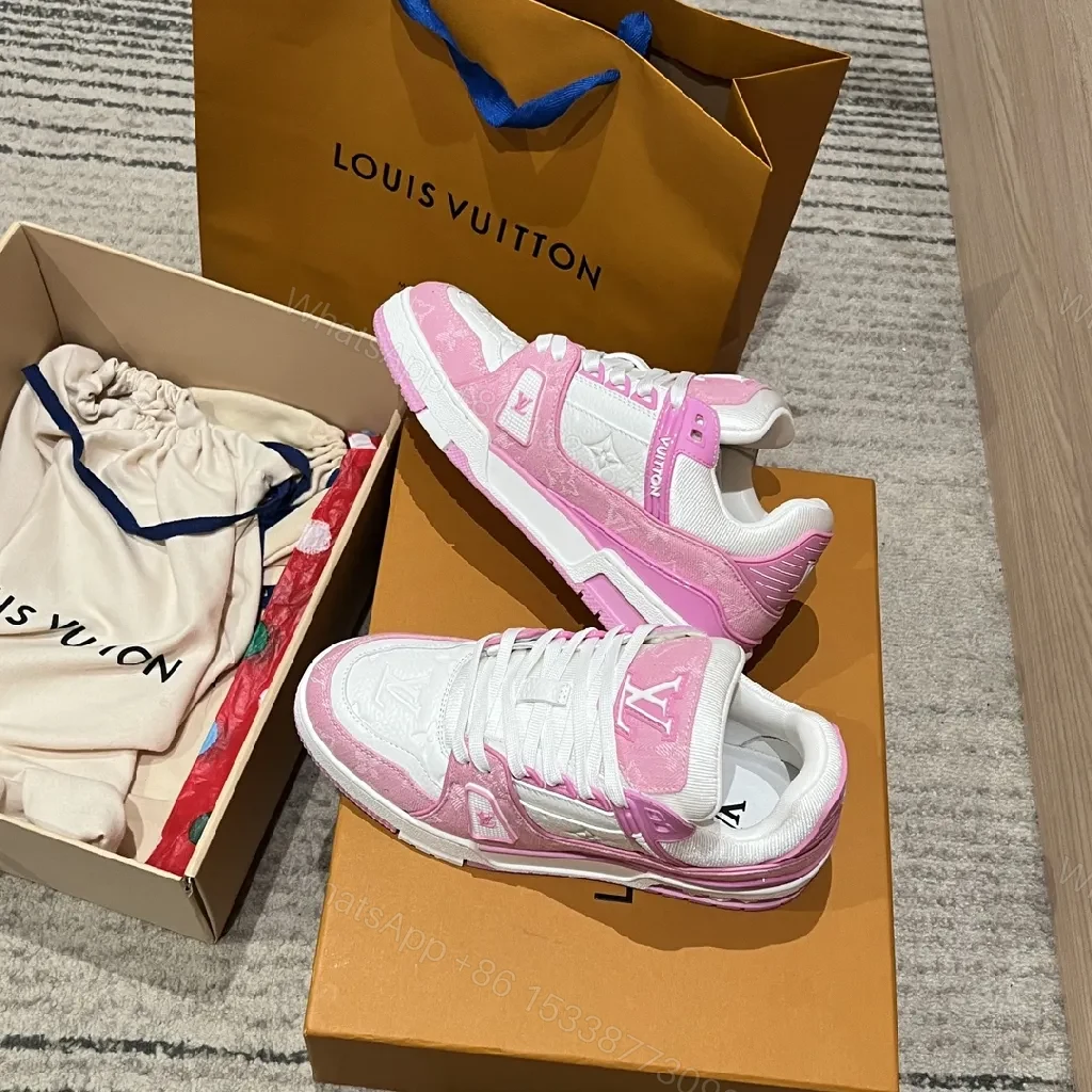 View 7 of Playful Pink Leather Court Sneakers — Cushioned All-Day Comfort