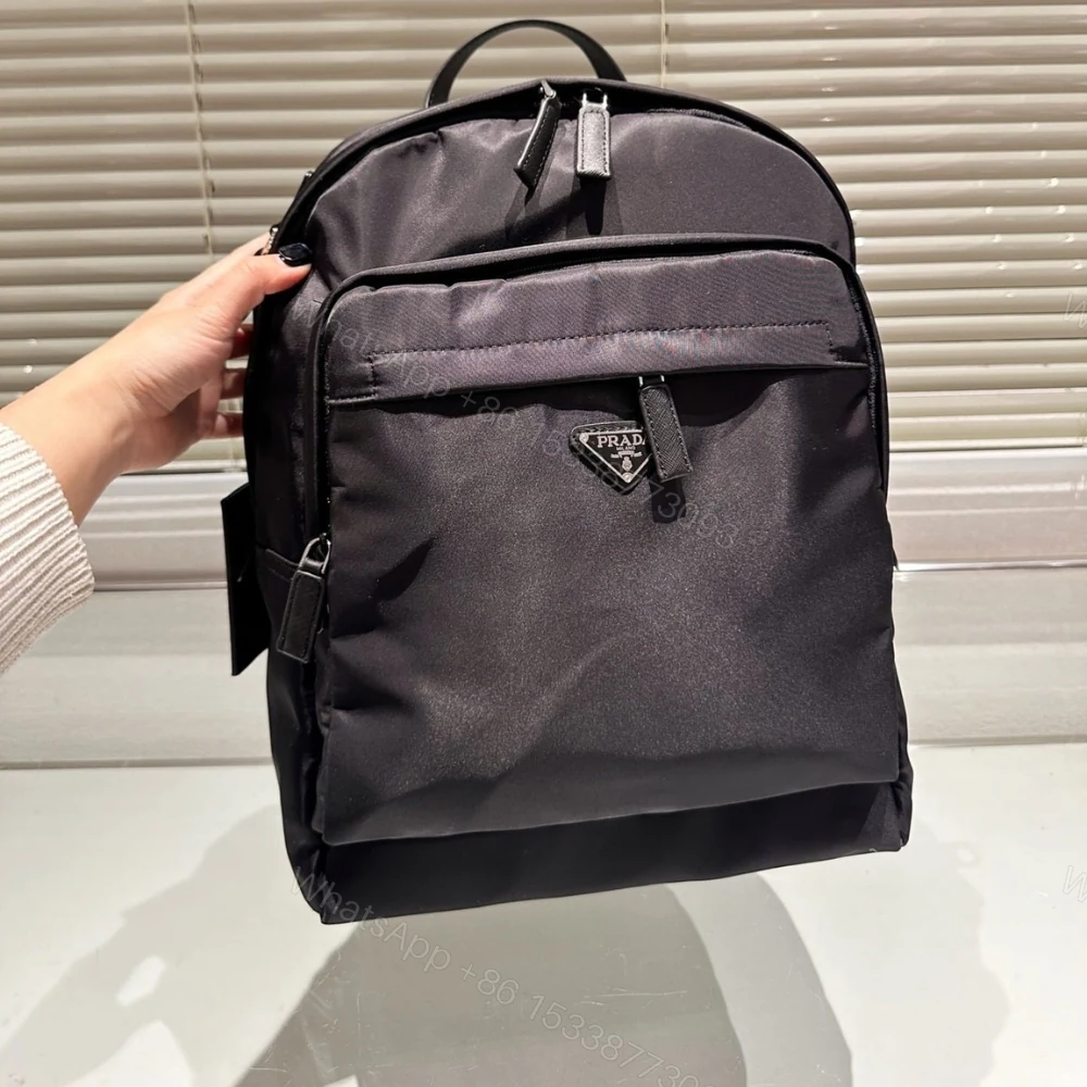View 3 of Prada Re Nylon And Saffiano Backpack Black 43Cm