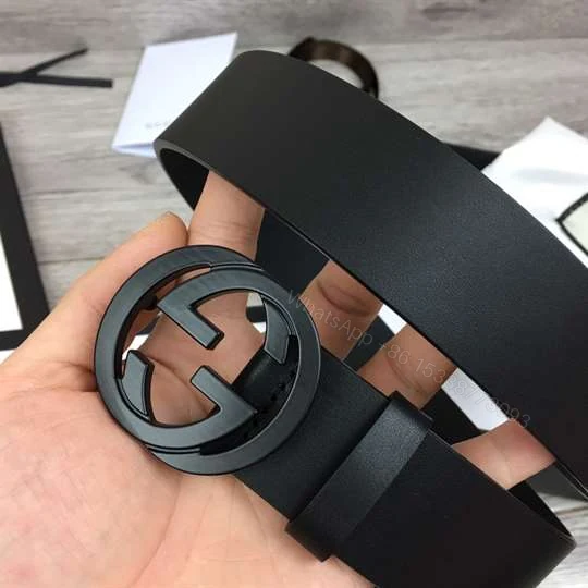 View 5 of GUCCI LEATHER BELT WITH INTERLOCKING G BUCKLE – B31