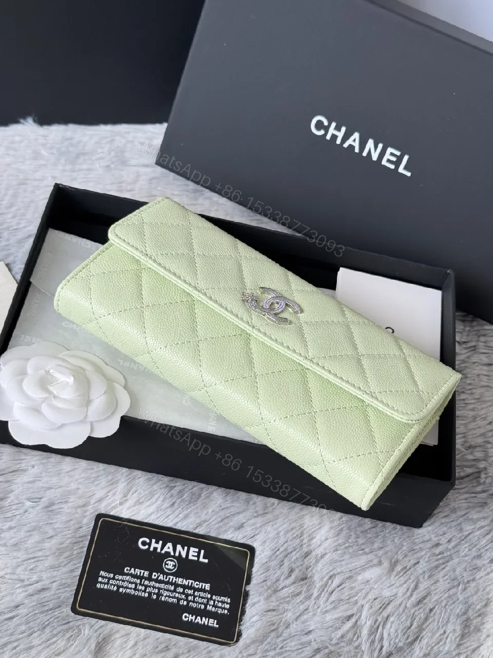View 3 of Mint Green Quilted Wallet: Everyday Luxe, Cross-Body Ready