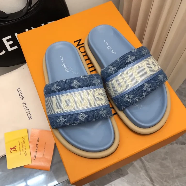 Denim-Textured Slides: Luxe LV-Inspired Branding Slides — view 1