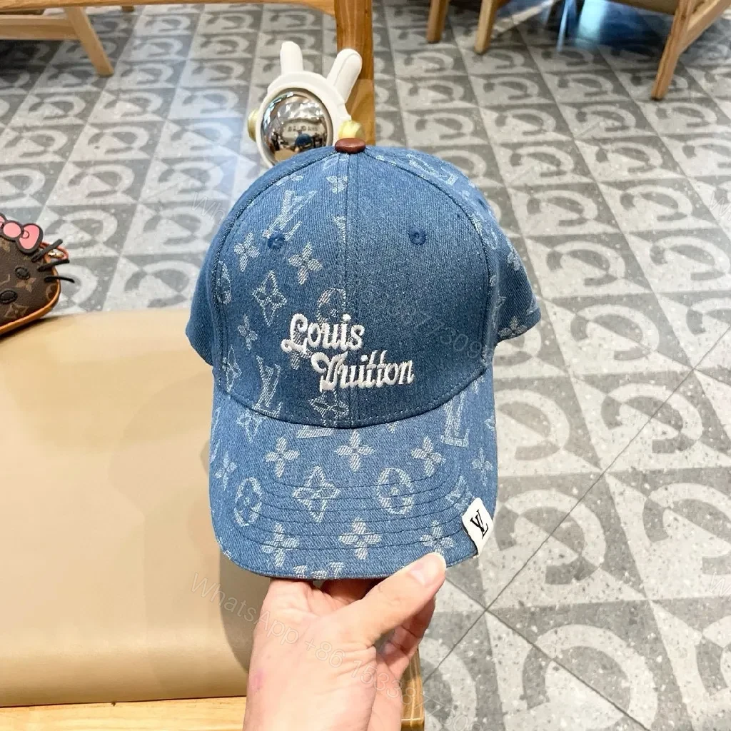 View 5 of Denim Monogram Cap: Luxury-Style, Subtle Branding Cap