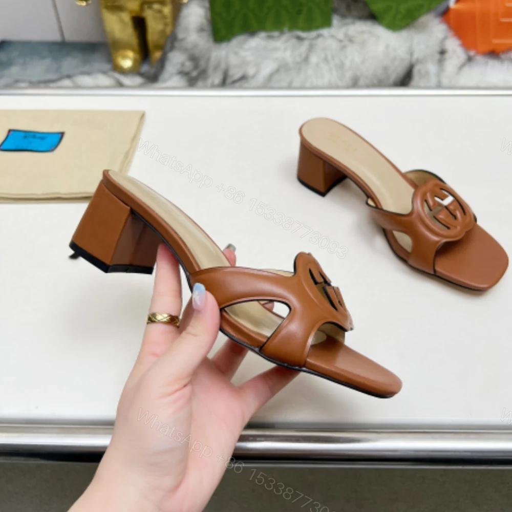 View 3 of GUCCI WOMEN’S INTERLOCKING G SLIDE SANDAL BROWN 782413 AAAZG 2535