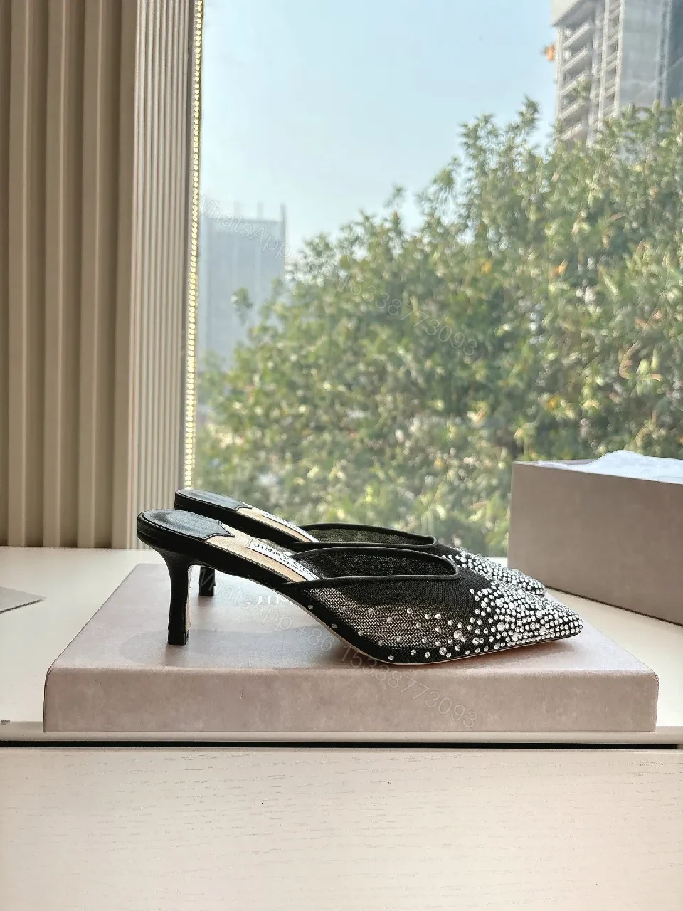 View 6 of Elegant Crystal-Embellished Slip-Ons: Luxe Comfort Mule
