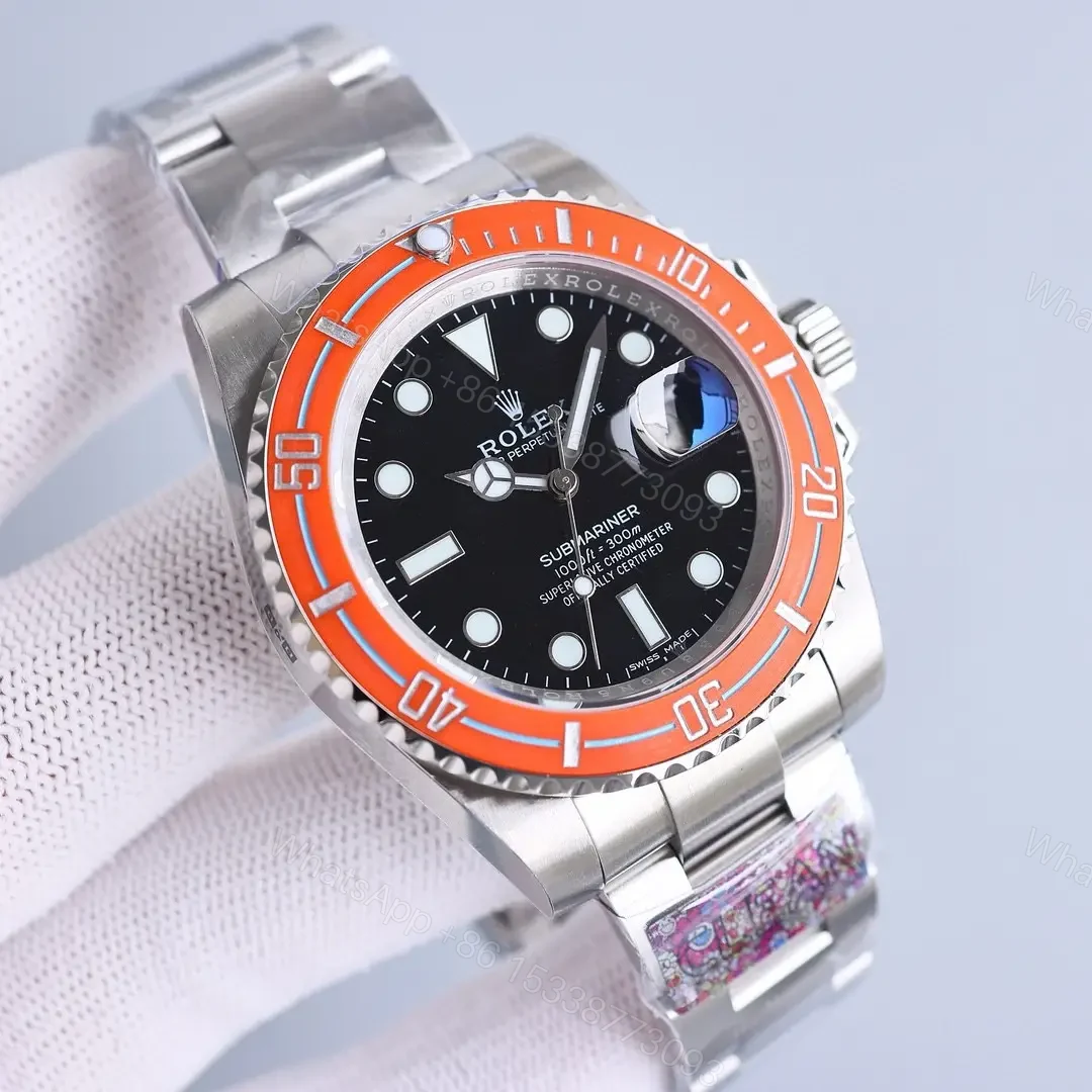 View 2 of Premium Rolex Clean Factory Orange Submariner replica 4oMM B33 Oyster Bracelet Edition RG-CLEAN-SUB-B33-ORANGE-OYSTER
