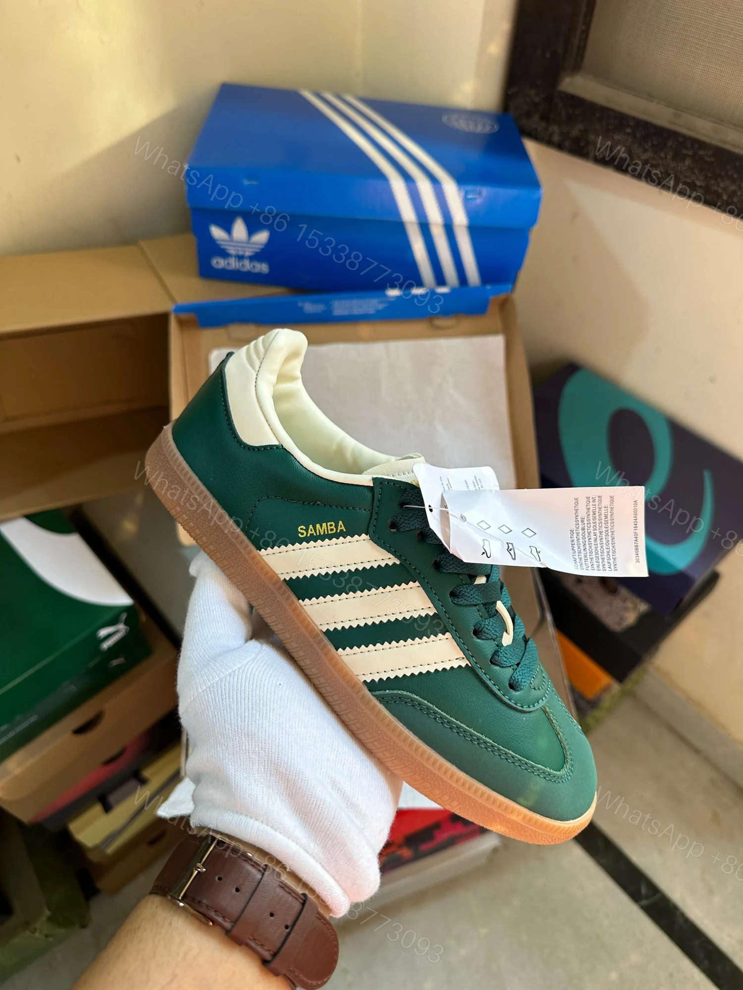 BUY ADIDAS SAMBA FIRST COPY COLLEGIATE GREEN UNISEX SHOES — view 1