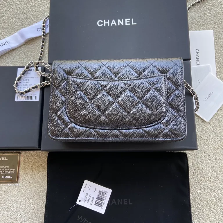 View 4 of Chanel-Inspired Quilted Flap Bag with Gold CC Clasp