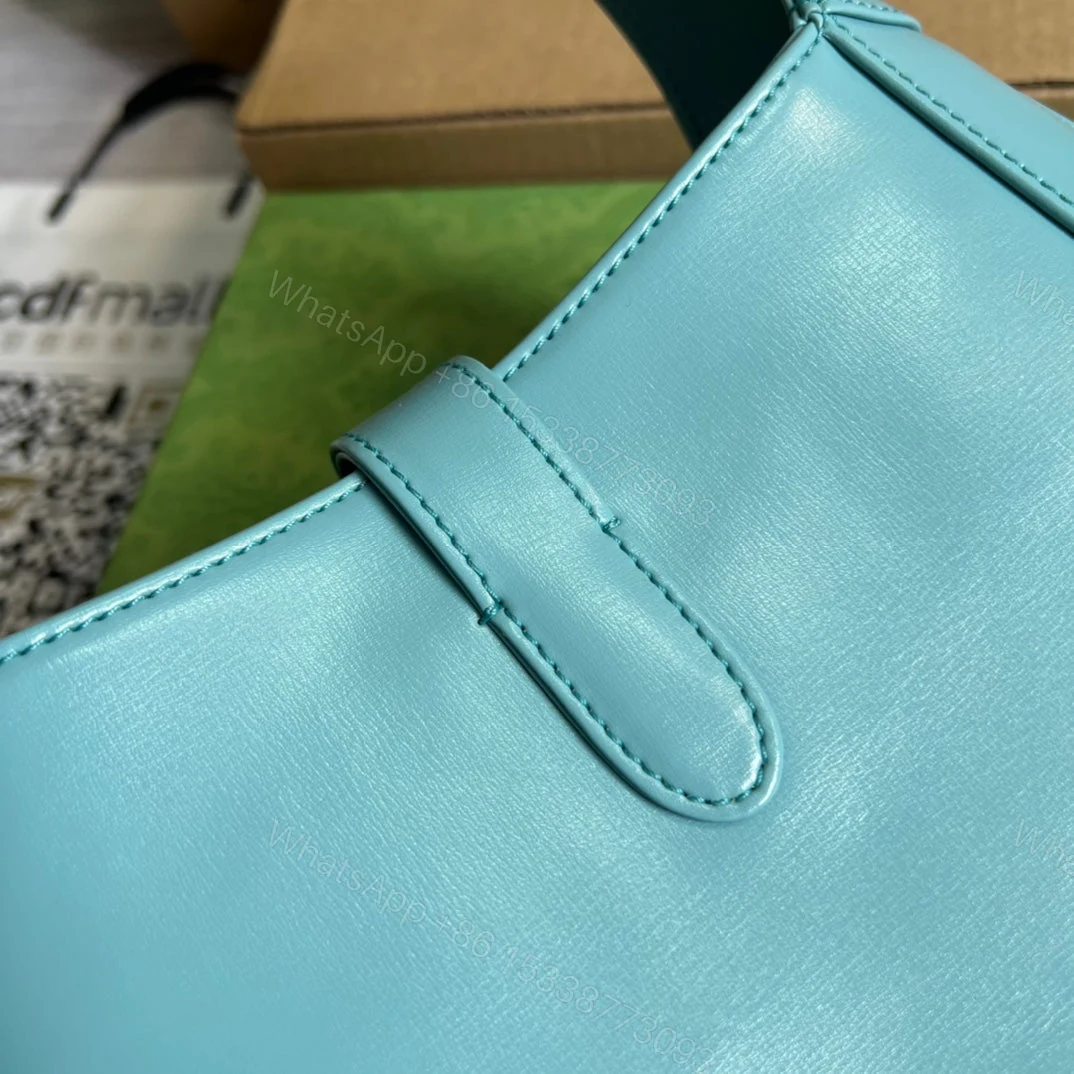 View 5 of GG JACKIE SMALL 28 SHOULDER BAG IN BLUE PASTEL CALFSKIN