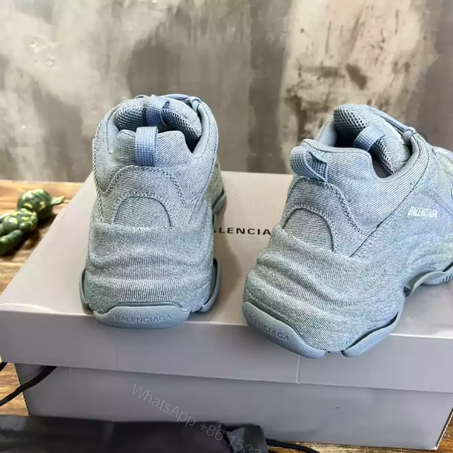 View 9 of BALENCIAGA WOMEN’S TRIPLE S SNEAKER DENIM IN BLUE – BB255