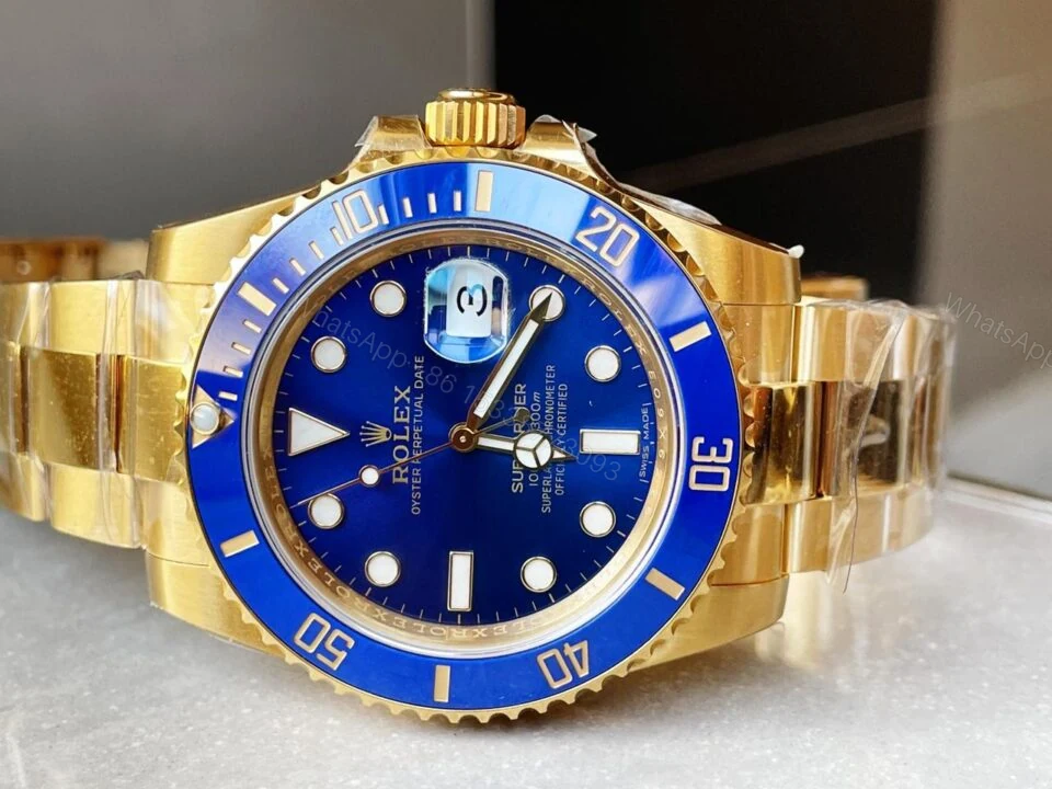 View 3 of VSF FACTORY 1:1 Rolex Submariner 116618 LB Best Edition Blue Ceramic YG Plated 904L Steel VS3135