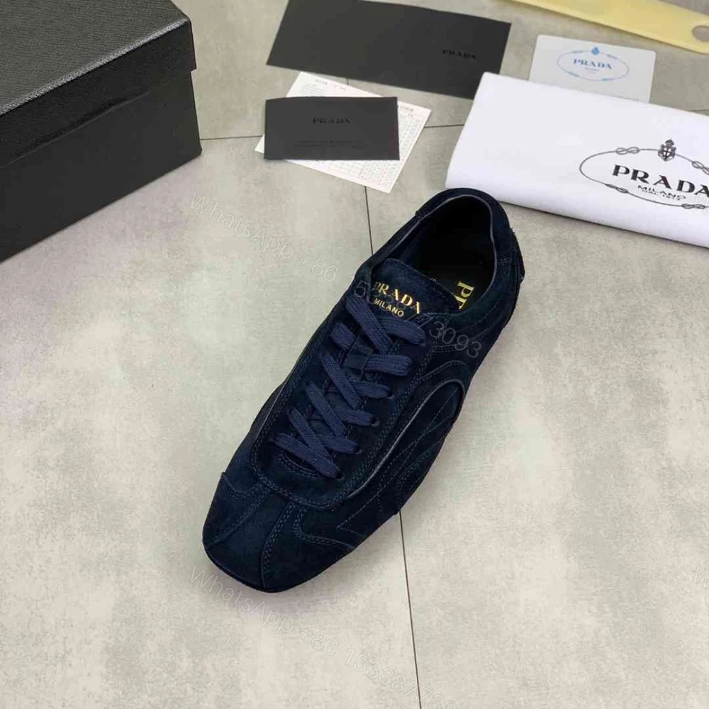 View 5 of Prada Montecarlo Re Edition 2005 Suede Sneakers Navy