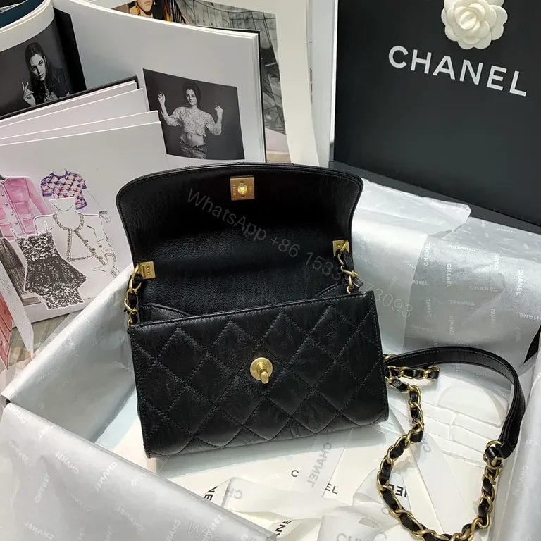 View 7 of Gold-Accent Quilted Crossbody: Timeless Luxe Purse for All Day Wear