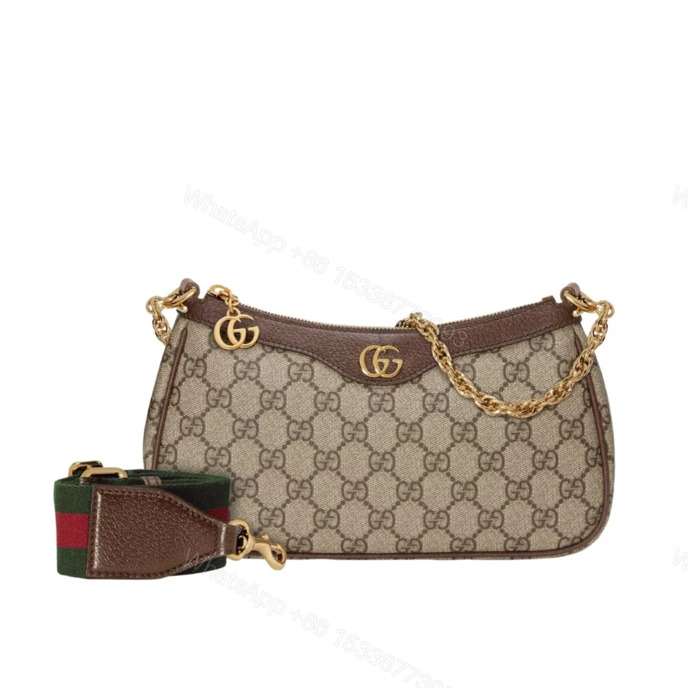 Gucci Ophidia Small Shoulder Bag Beige And Dark Brown 25Cm 735132 FABLE 9442 — view 1