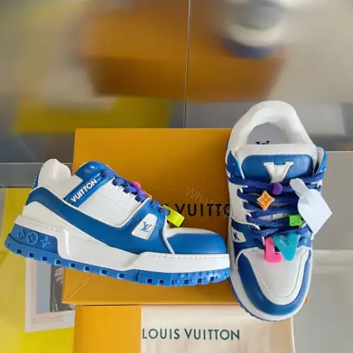 View 3 of LOUIS VUITTON LV TRAINER MAXI SNEAKERS IN BLUE AND WHITE – LSVT336