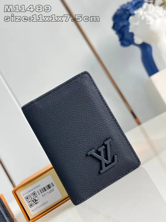 Lux Noir Leather Wallet: Compact LV-Inspired Luxury Deluxe — view 1