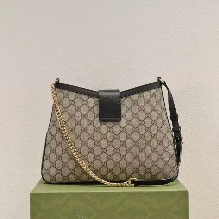 View 3 of Chic GG Supreme Tote: Gold Chain Strap Luxury Handbag