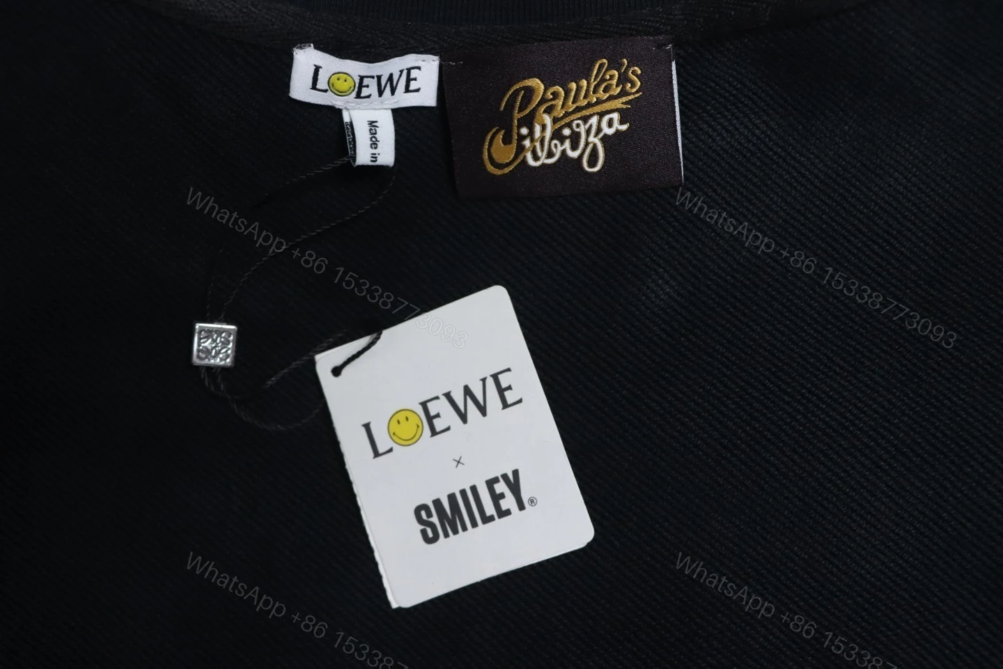 View 10 of Loewe Hollowed-out Smiling Round-neck Hoodie Black
