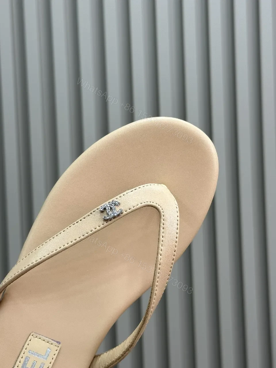 View 3 of Beige Leather Flip-Flops: Subtle Luxury, Everyday Comfort