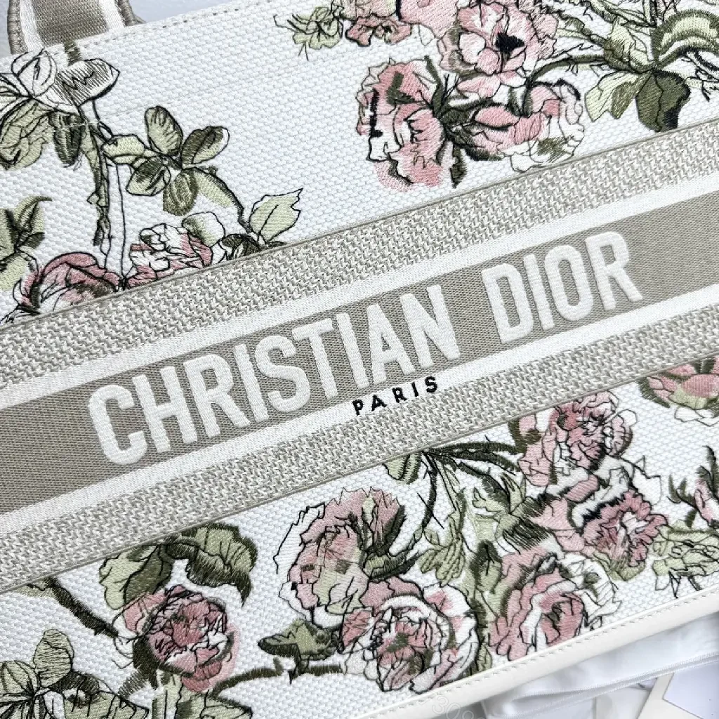 View 3 of Floral Tapestry Tote: Canvas & Leather, Signature Dior-inspired Luxury