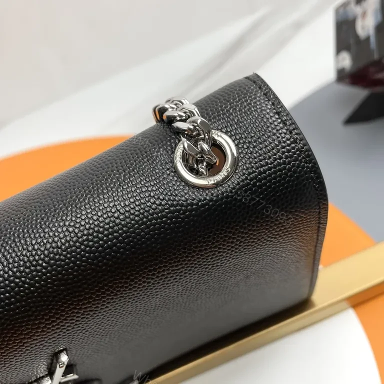 View 9 of Sleek Black Leather Crossbody - YSL-Inspired, All-Day Confidence