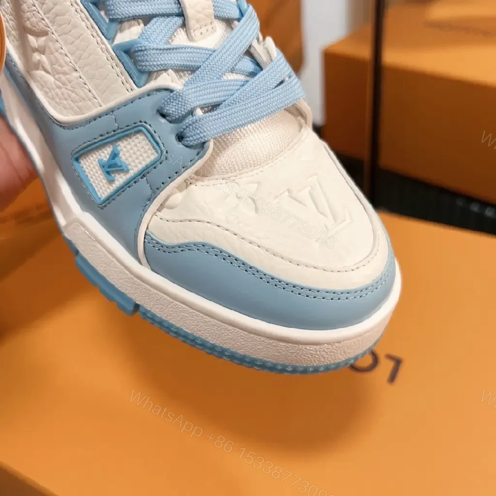 View 9 of Blue-Cloud Suede Leather Luxe Sneaker with Comfort