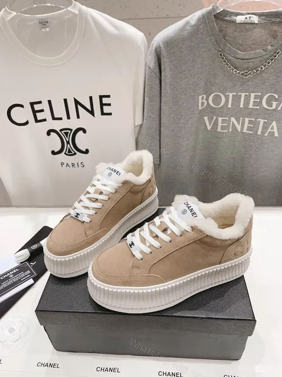 View 7 of Chanel-Inspired Cozy-Suede High-Tops: Plush Comfort Sneakers