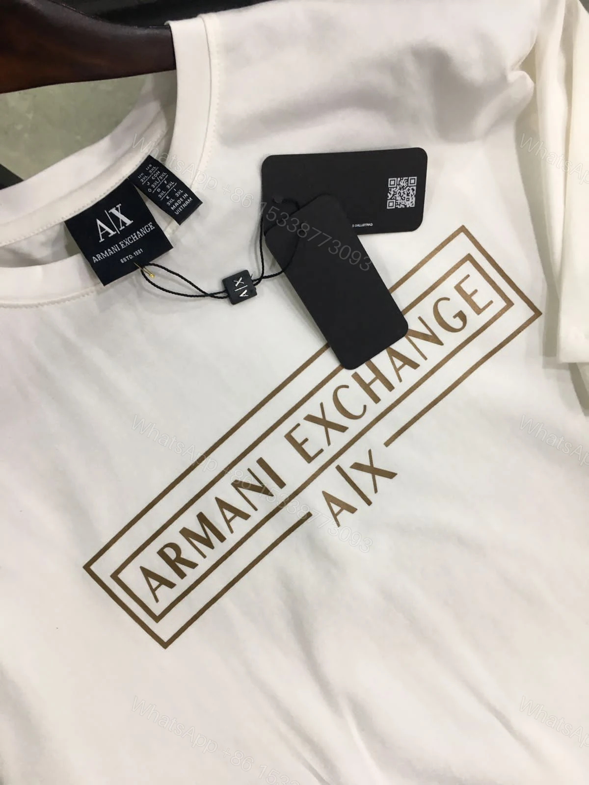 Armani Exclusive Cotton Lycra Round Neck T-Shirt White Big Size First Copy | AAA+ Replica — view 1