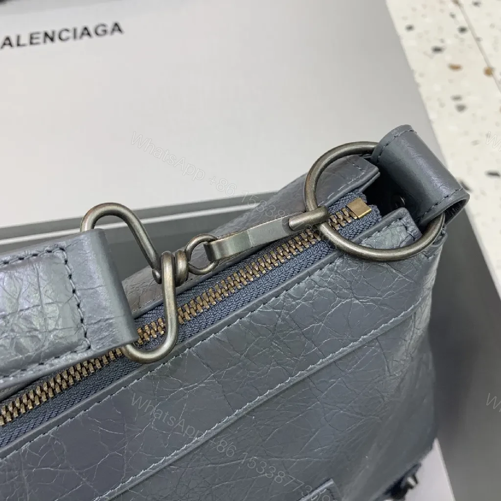 View 7 of Textured Leather Everyday Crossbody with Subtle Hardware Detailing