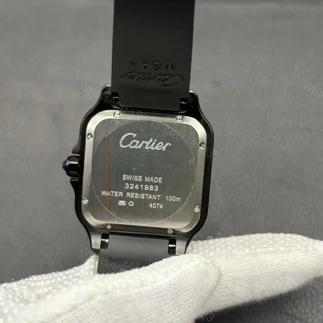 View 4 of Cartier Santos Full Black Replica De Cartier Watch
