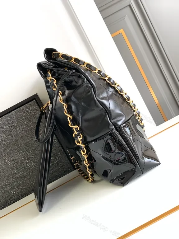 View 6 of Chanel-Inspired Quilted Drawstring Bag Duo + Gold Chains