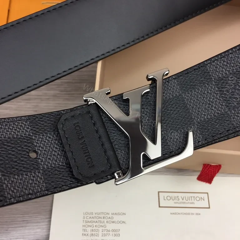 View 6 of Damier Graphite LV Belt: Luxury Black, Signature Buckle, Everyday Style