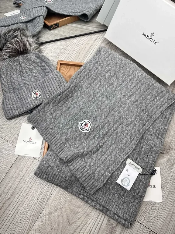 View 7 of Moncler-Inspired Cozy Cable Knit Scarf & Beanie Set