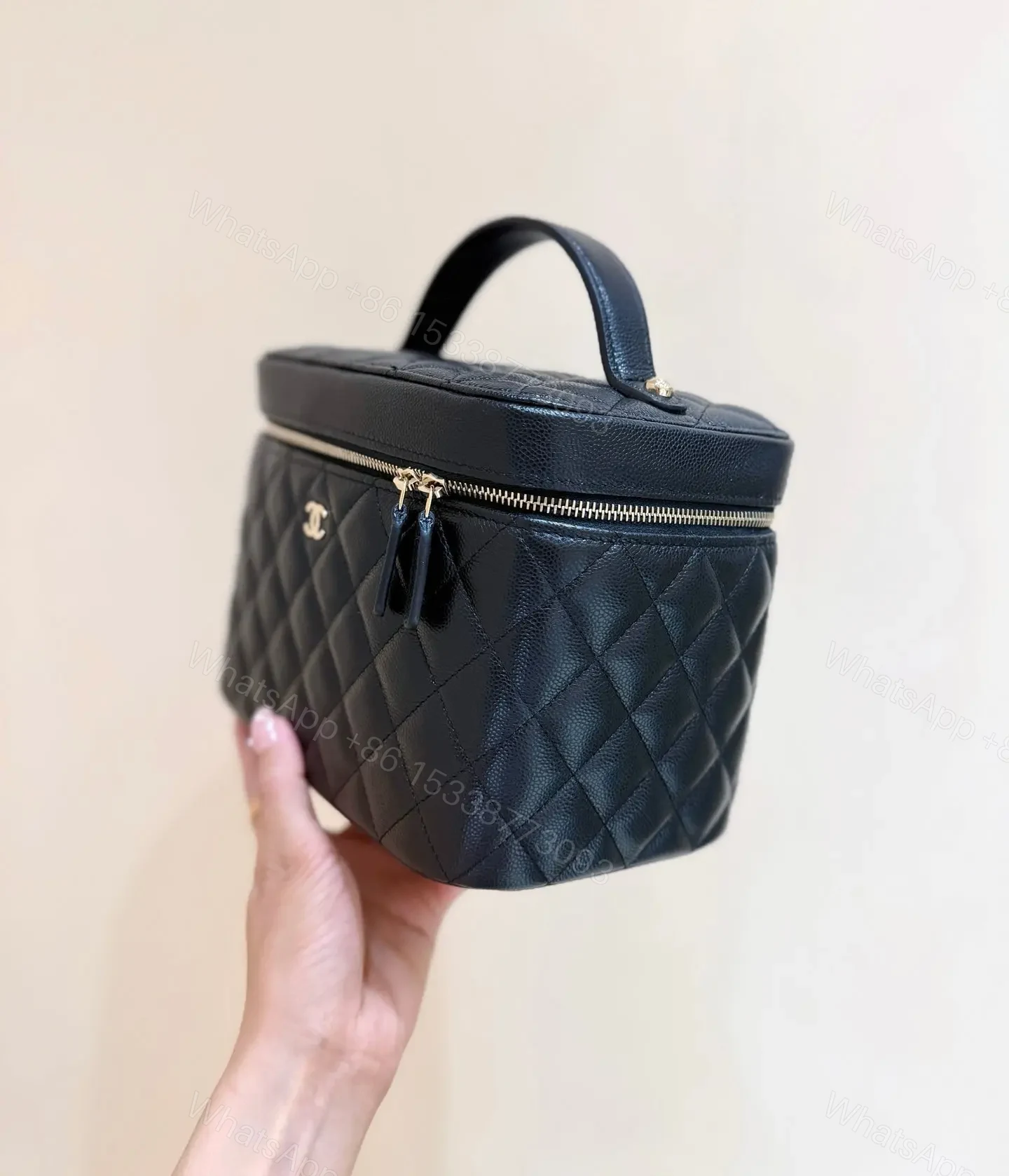 View 3 of Chanel Quilted Caviar Leather Vanity Case