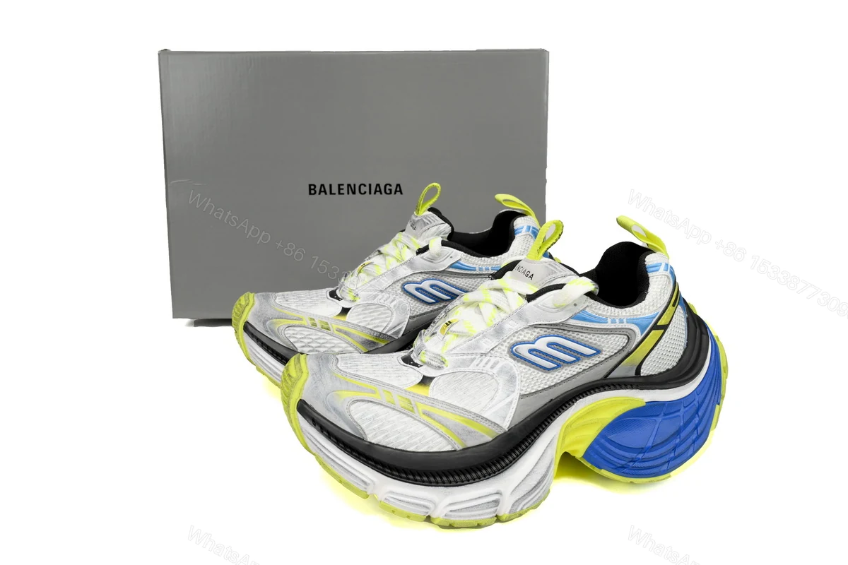Balenciaga 10 XL White Gray Black White Blue Fluorescent Green 784342 W2MV2 7019 — view 2