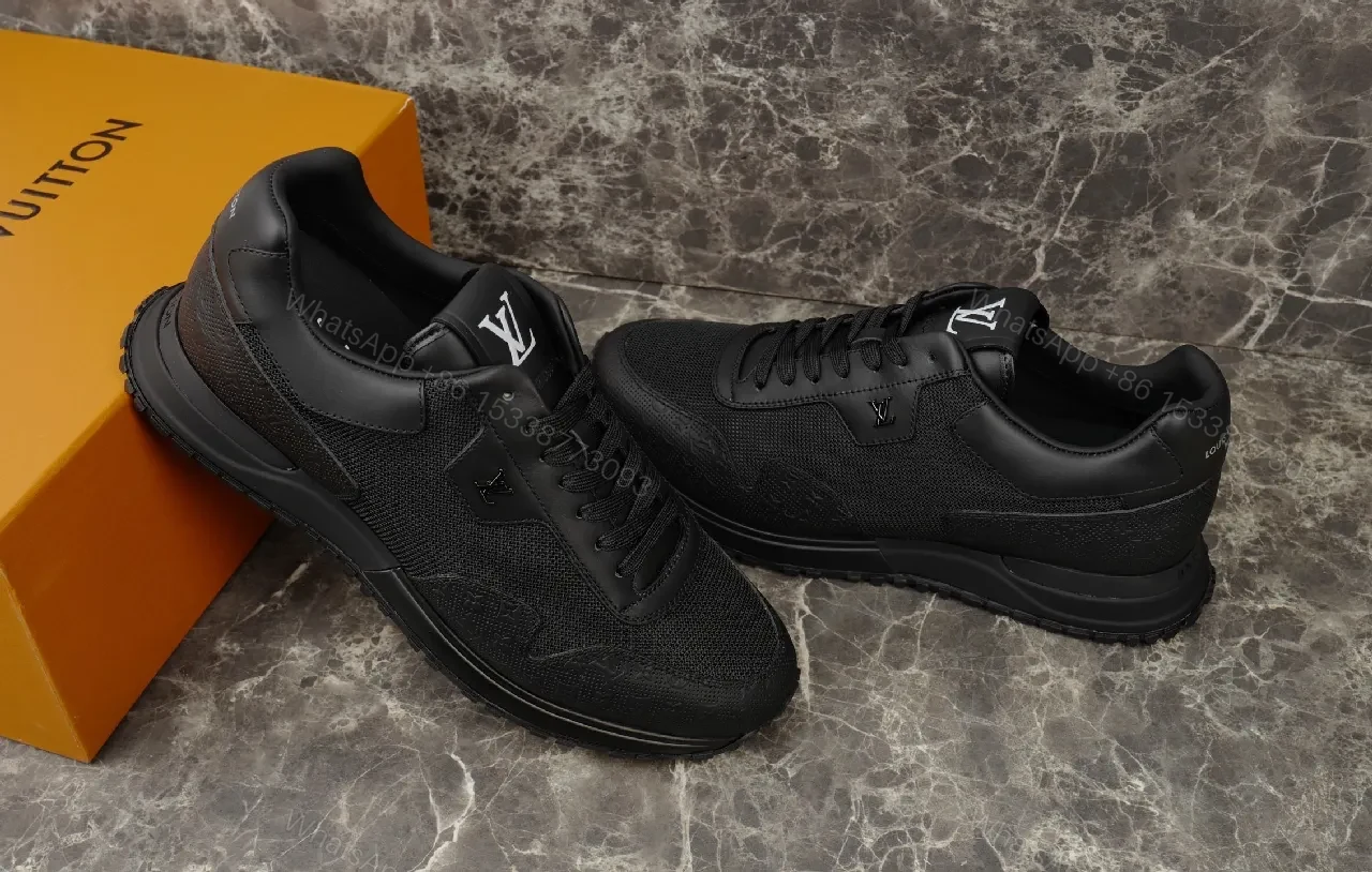 View 4 of Black Textured Sneakers: Subtle LV-Inspired Luxury Comfort