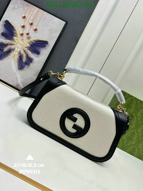 View 6 of Knockoff Gucci Blondie Smooth Brown Leather Shoulder Bag for Women PTF637