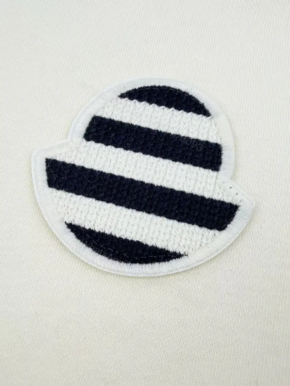 View 2 of Off-White Cream Short-Sleeve Crew-Neck Tee with Chest Emblem